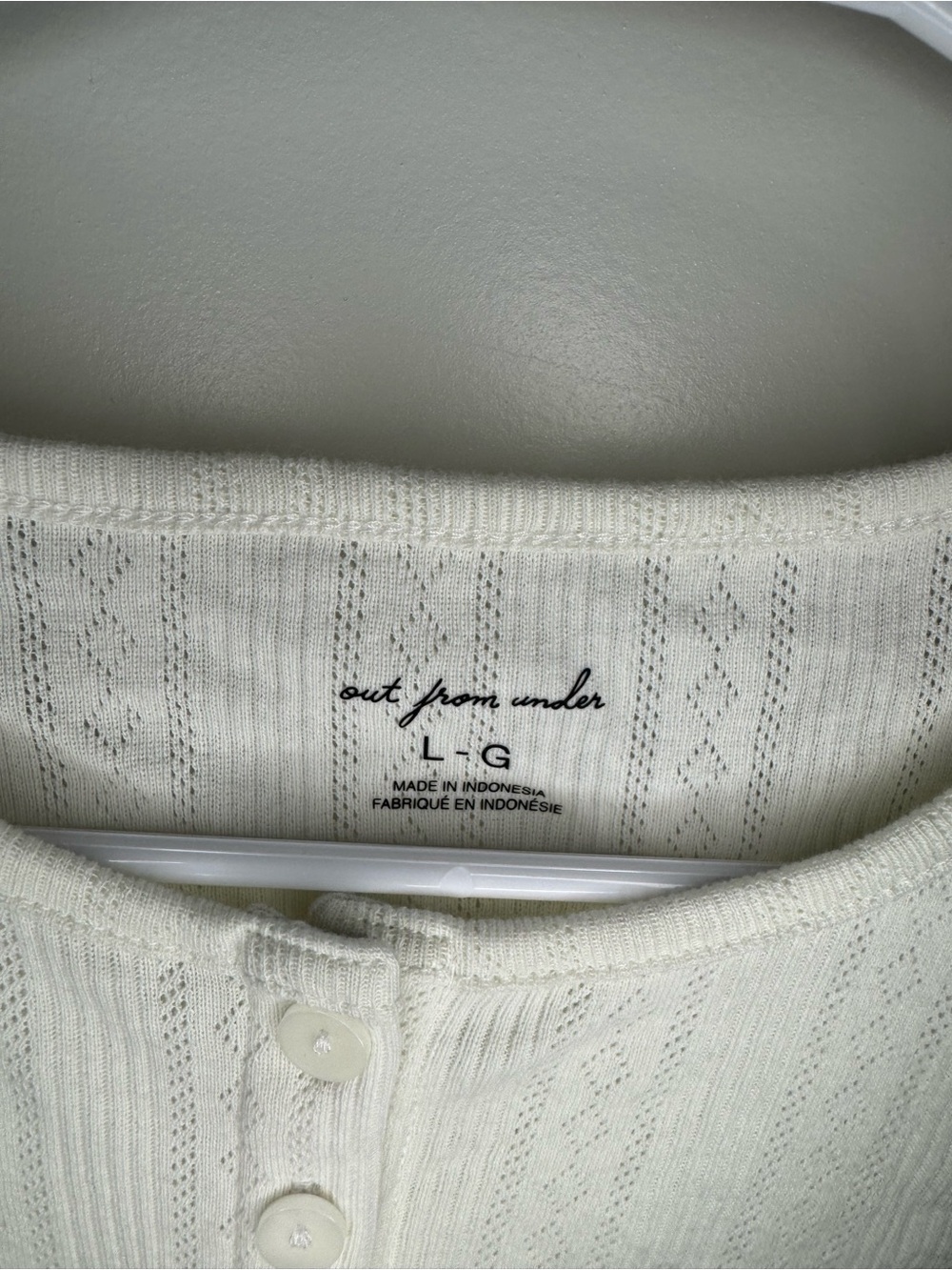 Out From Under Cream Ribbed Button-Front Crop Cardigan - Picture 3 of 3